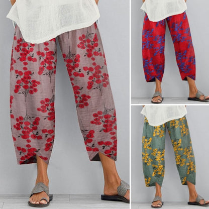 Retro Floral Wide Leg Pants Greta 