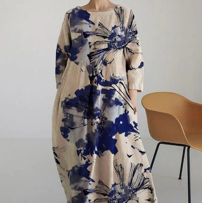 Vibrant Floral A-Line Dress by Greta 