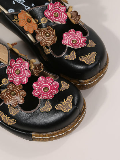 Boho Floral Greta  Round Toe Sandals