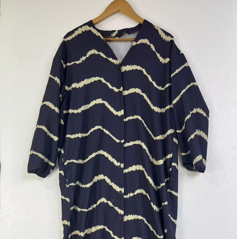Retro Navy Greta  Summer Cardigan Dress