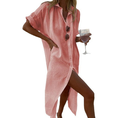 Lightweight Greta  Cotton Cardigan Dress