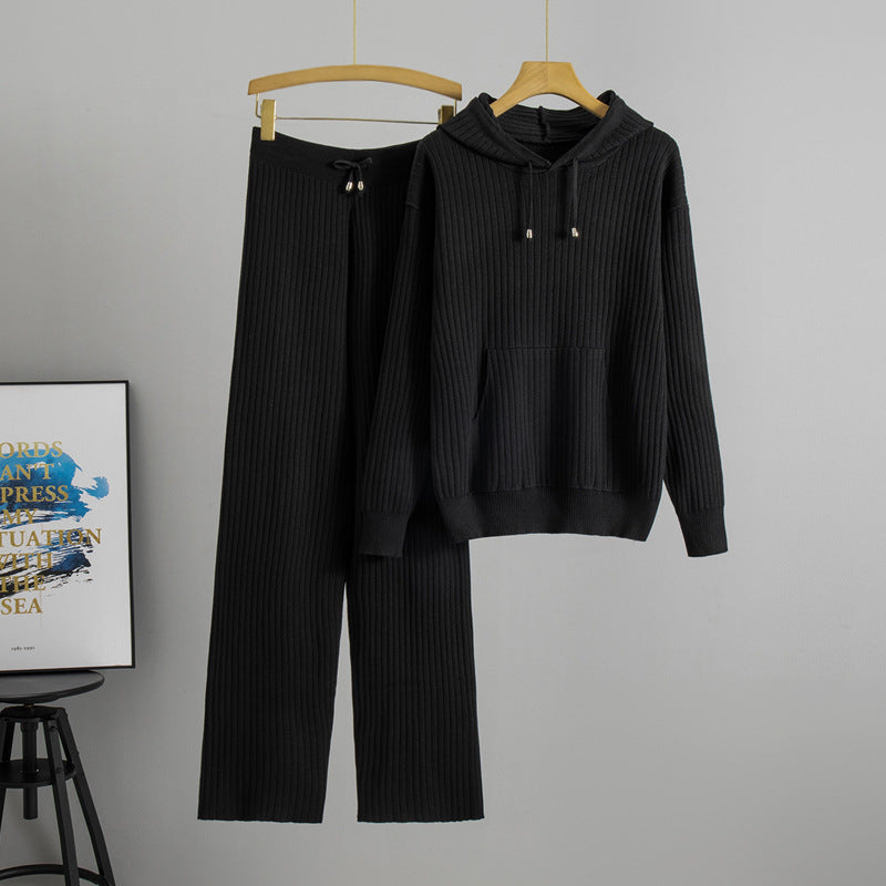Trendy Hooded Knit Set by Greta 