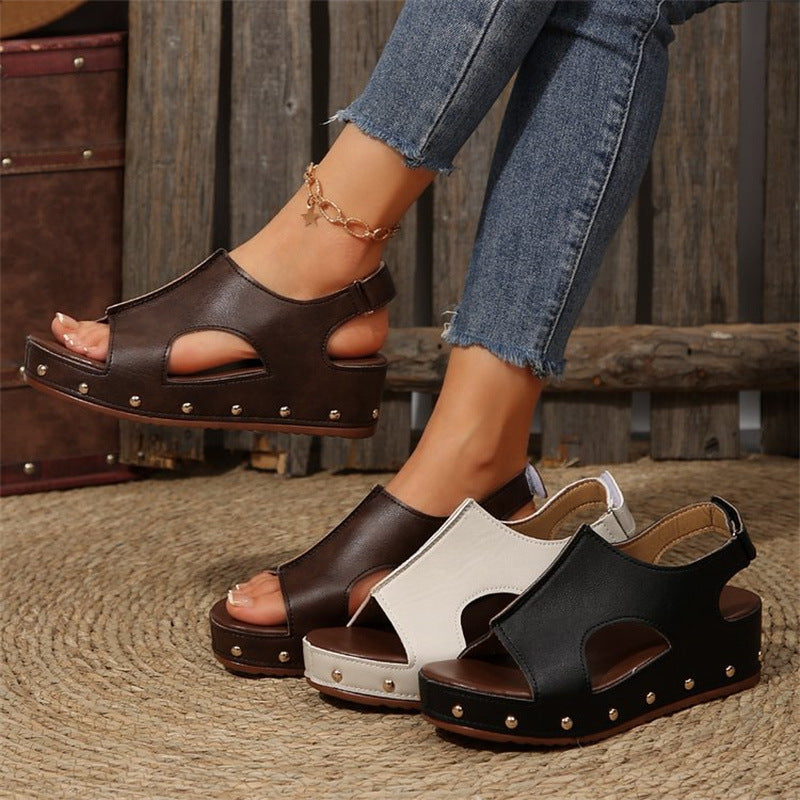 Chic Platform Peep Toe Sandals by Greta 