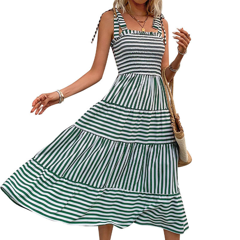 Striped Summer Midi Dress Greta 