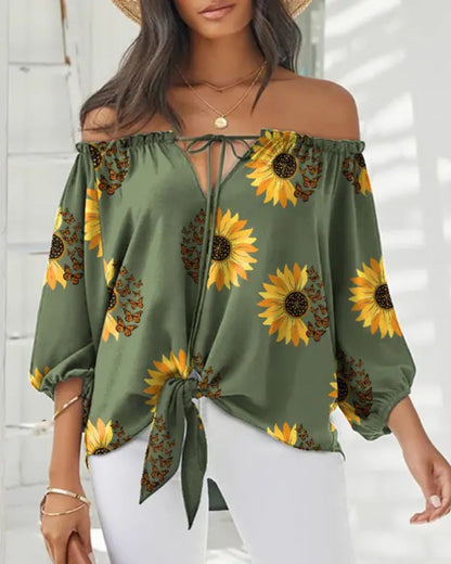 Chic Off Shoulder Printed Top Greta 