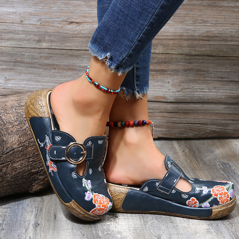 Boho Floral Greta  Platform Clogs Sandals