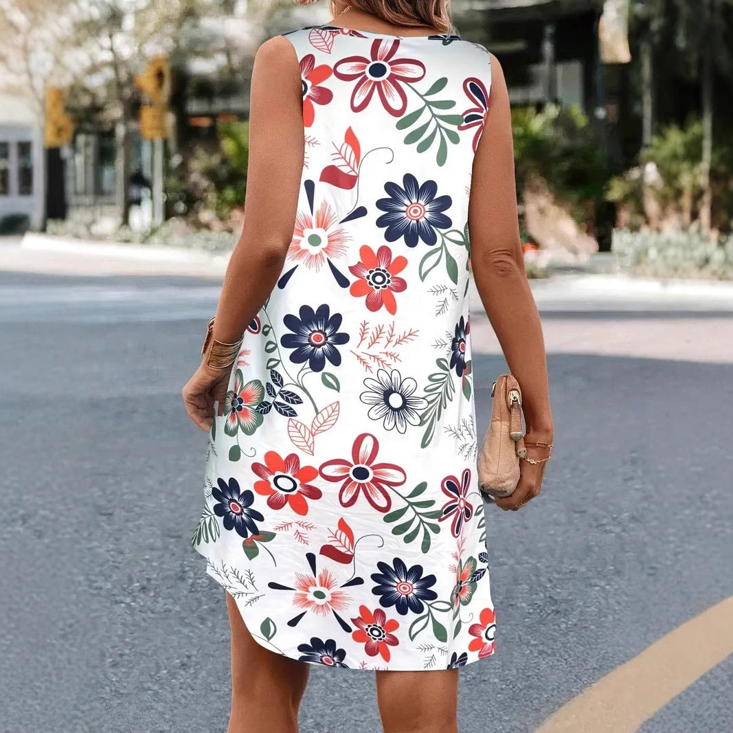 Floral A-Line Sleeveless Dress by Greta 