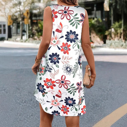 Floral A-Line Sleeveless Dress by Greta 