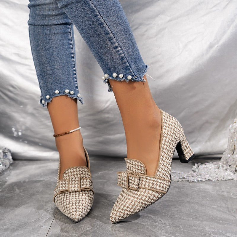 Chic Houndstooth Greta  Everyday Heels