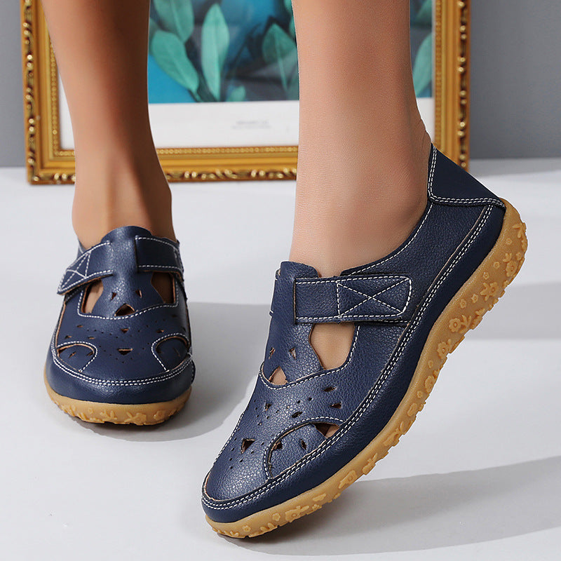 Hollowed Comfort Flat Sandals by Greta 