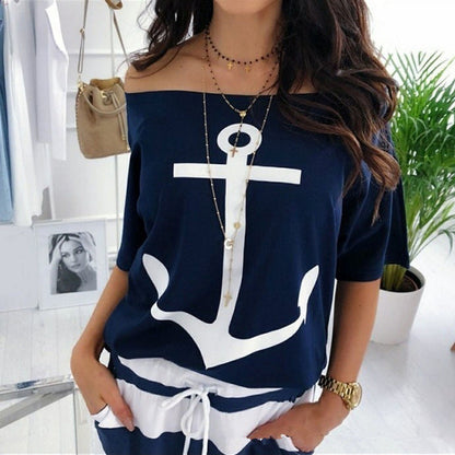 Nautical Anchor Off-Shoulder Top by Greta 