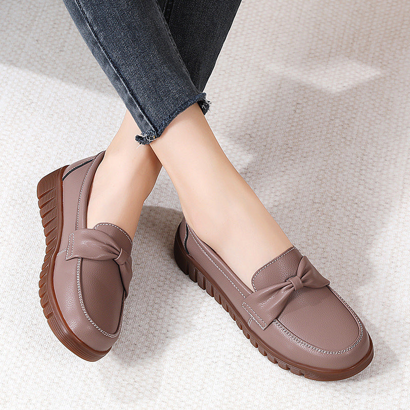 Elegant Comfort Greta  Flat Leather Loafers