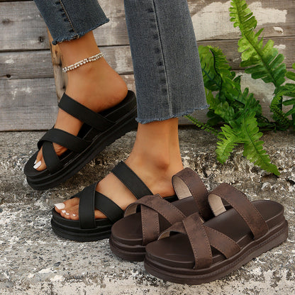 Chic Platform Greta  Cross Sandals