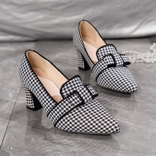 Chic Houndstooth Greta  Everyday Heels