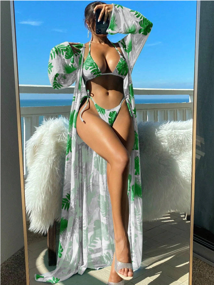 Vibrant Floral Greta  Long Sleeve Bikini Set
