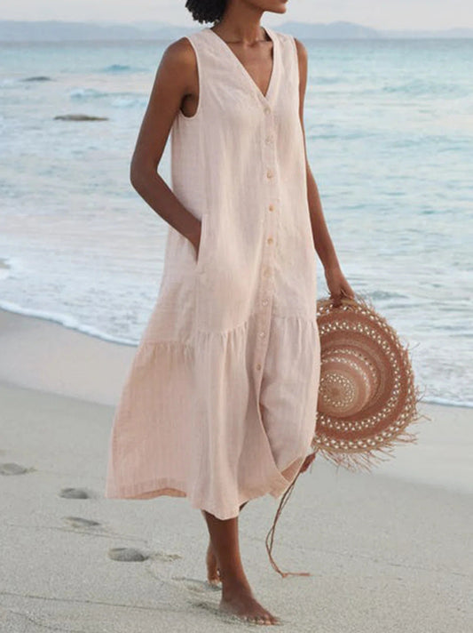 Pinterest-Inspired Greta  Cotton Strap Long Dress
