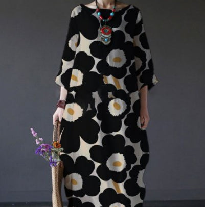 Vibrant Floral A-Line Dress by Greta 