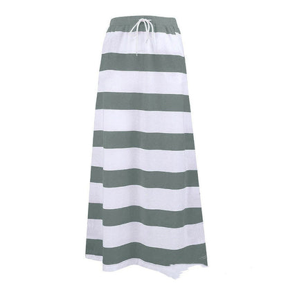 Striped Cotton A-Line Skirt by Greta 