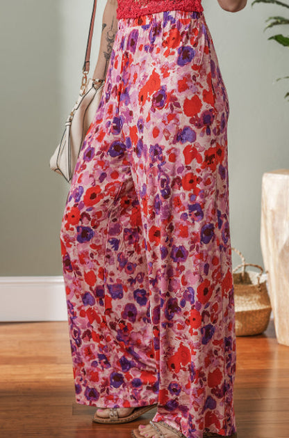Vibrant Floral High Waist Pants by Greta 