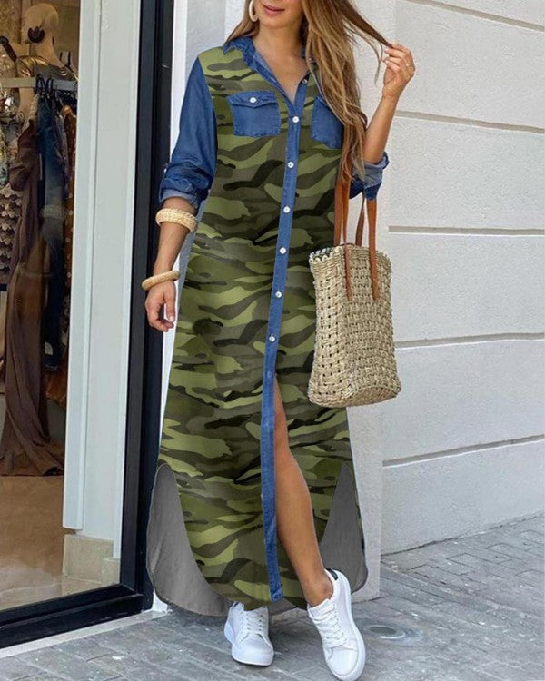 Chic Printed Greta  Long Shirt Dress