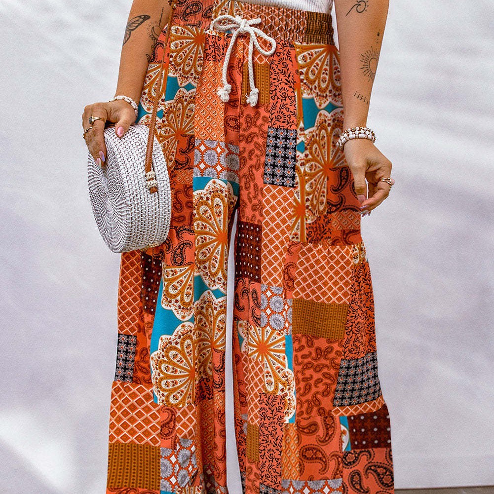 Boho Floral Greta  Wide Leg Pants