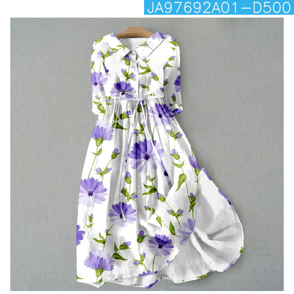 Elegant Floral Greta  Summer Dress