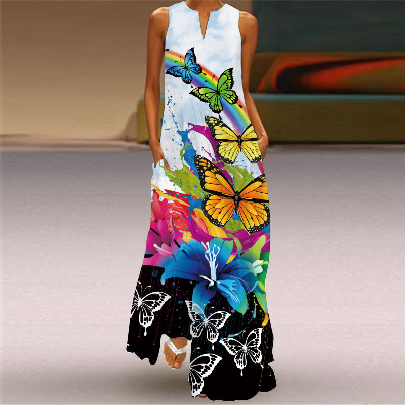 Vibrant Print Long Dress Greta 