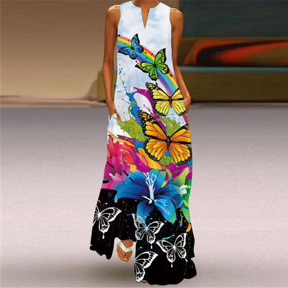 Vibrant Print Long Dress Greta 