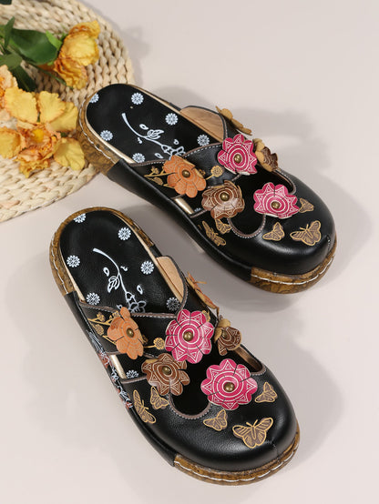Boho Floral Greta  Round Toe Sandals