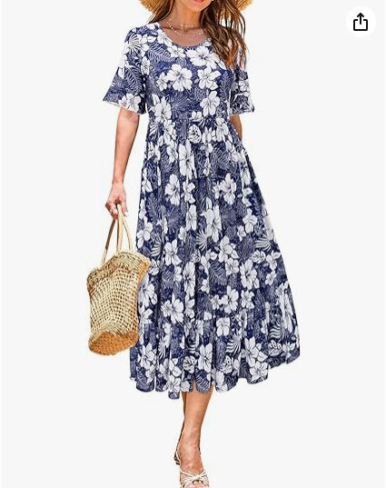 Floral Midi Greta  Summer Dress