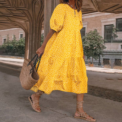 Floral Print Greta  Summer Midi Dress