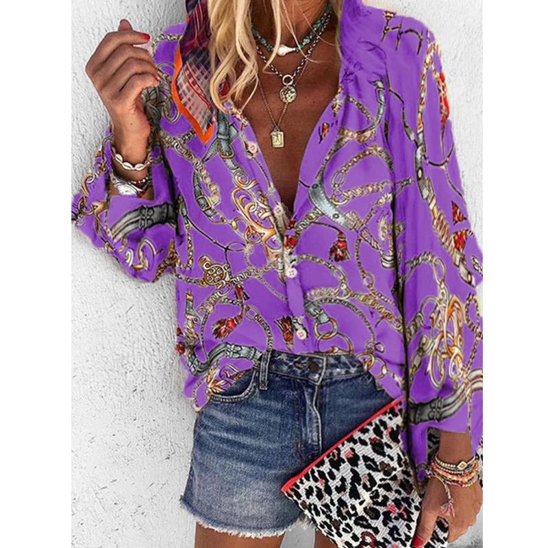 Vibrant Printed Greta  Street Style Shirt