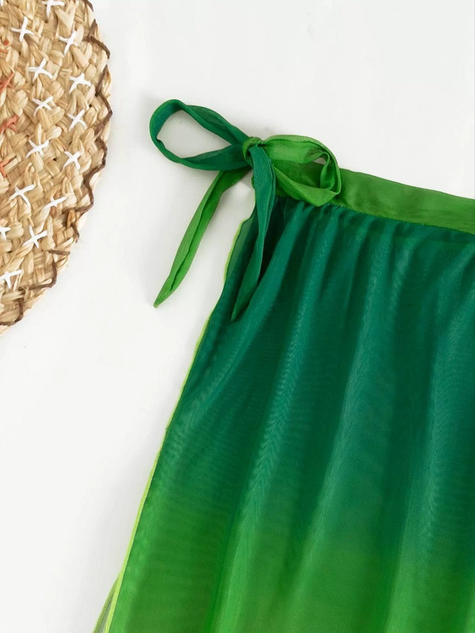Green Gradient Greta  Bikini Three-Piece Set