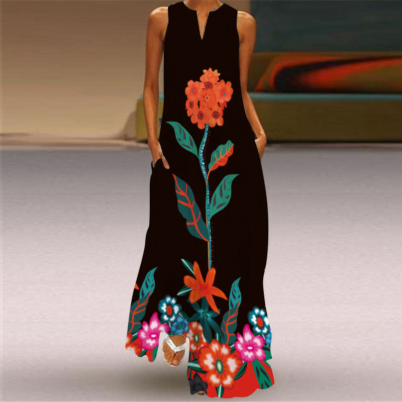 Vibrant Printed Maxi Dress Greta  Sleeveless