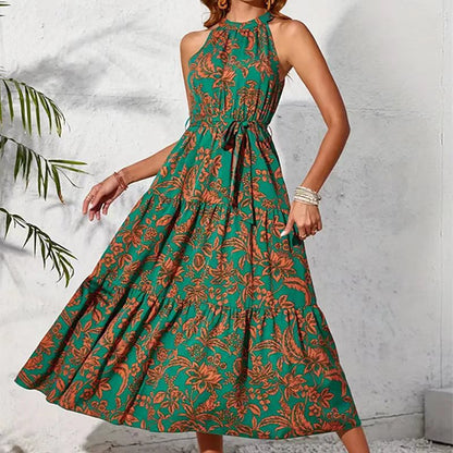 Boho Floral Greta  Sleeveless Summer Dress
