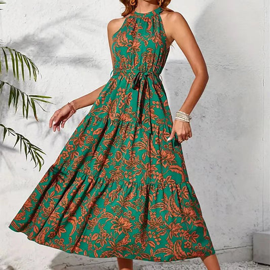 Boho Floral Greta  Sleeveless Summer Dress