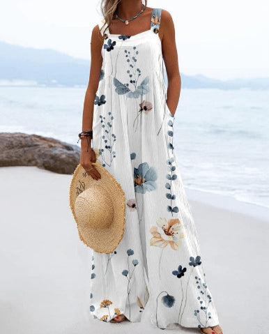 Vibrant Print Greta  Wide Leg Romper