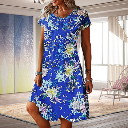 Floral Print Greta  Summer A-Line Dress