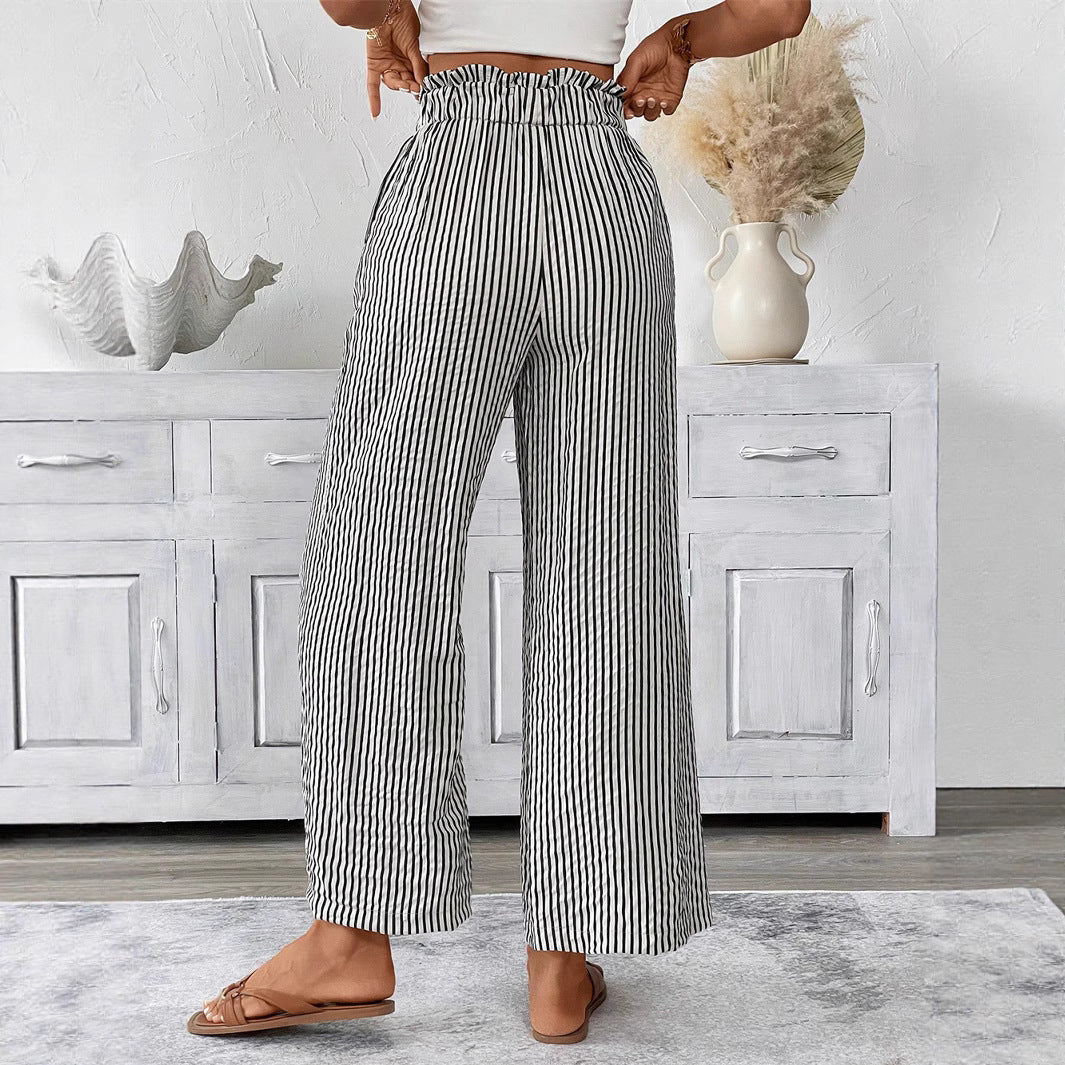 Striped Straight-Leg Pants by Greta 