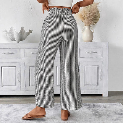 Striped Straight-Leg Pants by Greta 