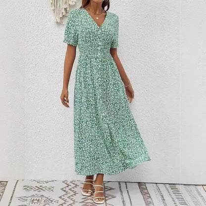 Elegant V-Neck Split Dress by Greta 