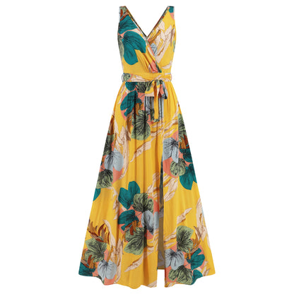 Floral V-Neck Maxi Dress by Greta 