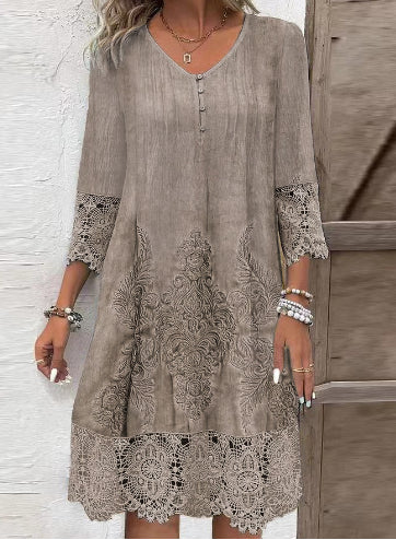 Elegant Lace A-Line Dress by Greta 