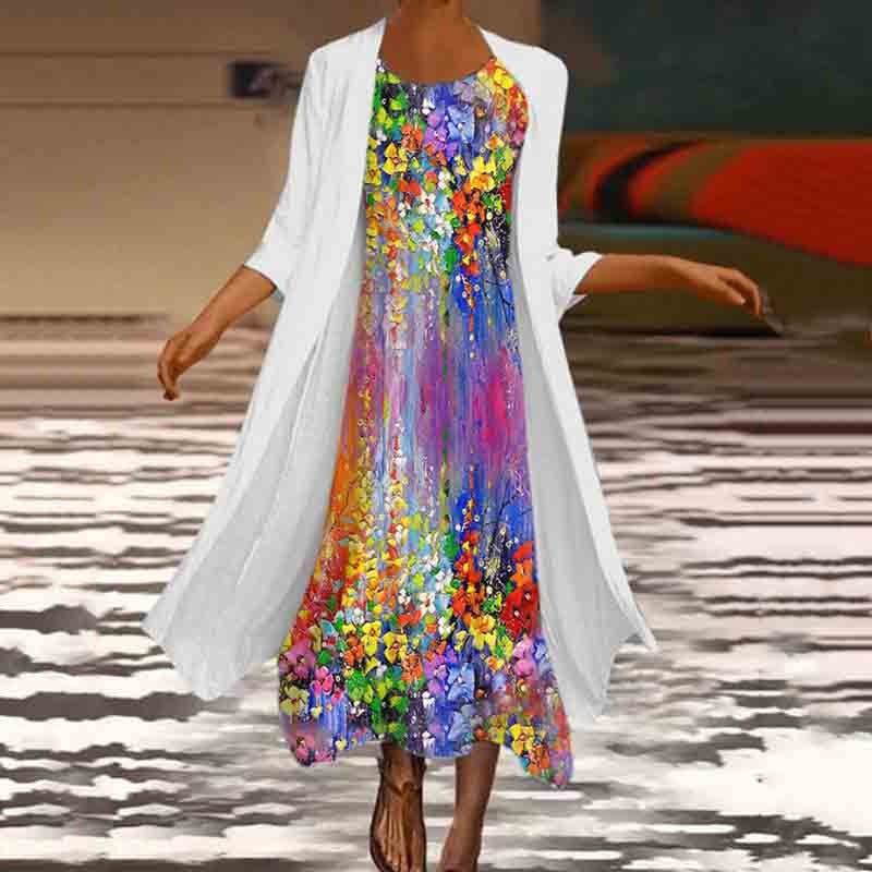 Elegant Floral Greta  Summer Two-Piece Dress