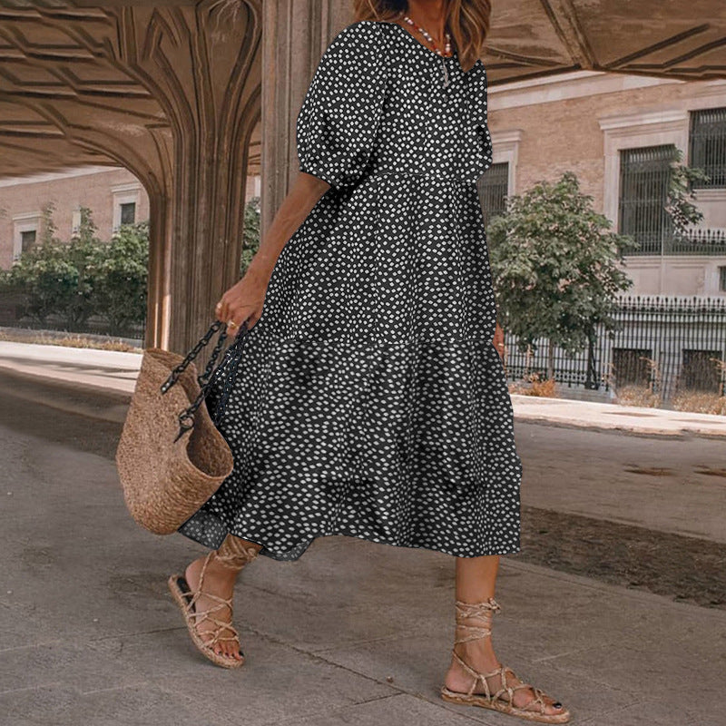 Floral Print Greta  Summer Midi Dress