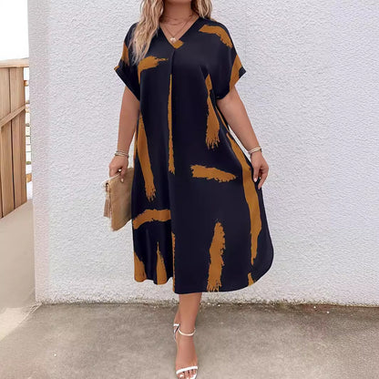 Modern Geometric Greta  Dolman Maxi Dress