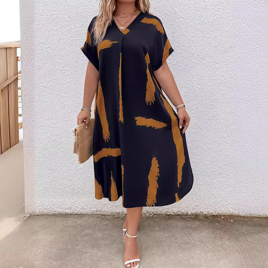 Modern Geometric Greta  Dolman Maxi Dress