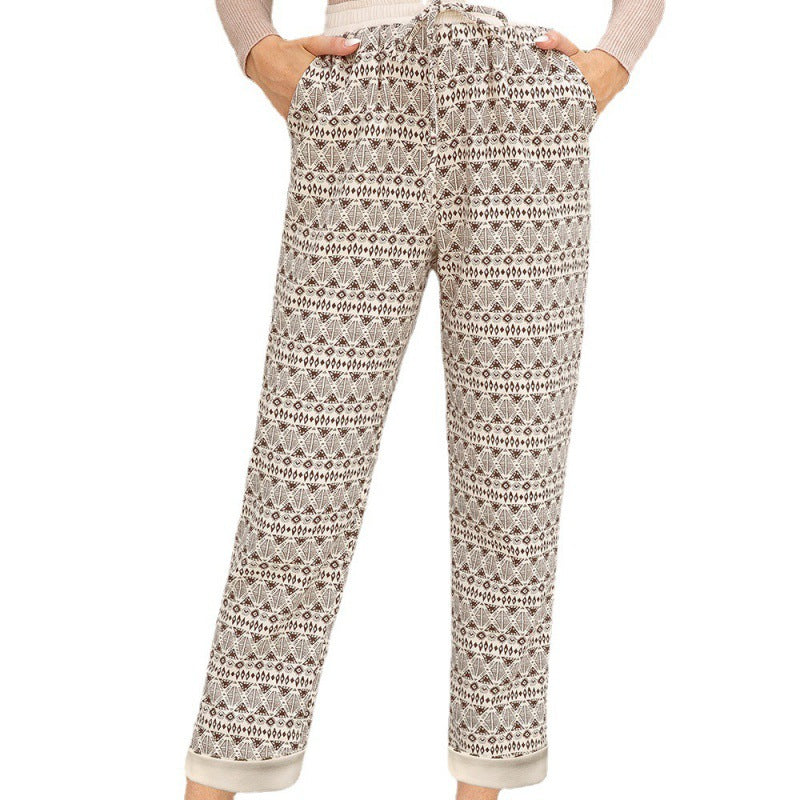 Printed Knit Casual Pants Greta 