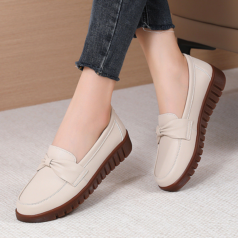 Elegant Comfort Greta  Flat Leather Loafers