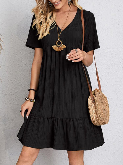 Chic Summer V-Neck Dress by Greta 